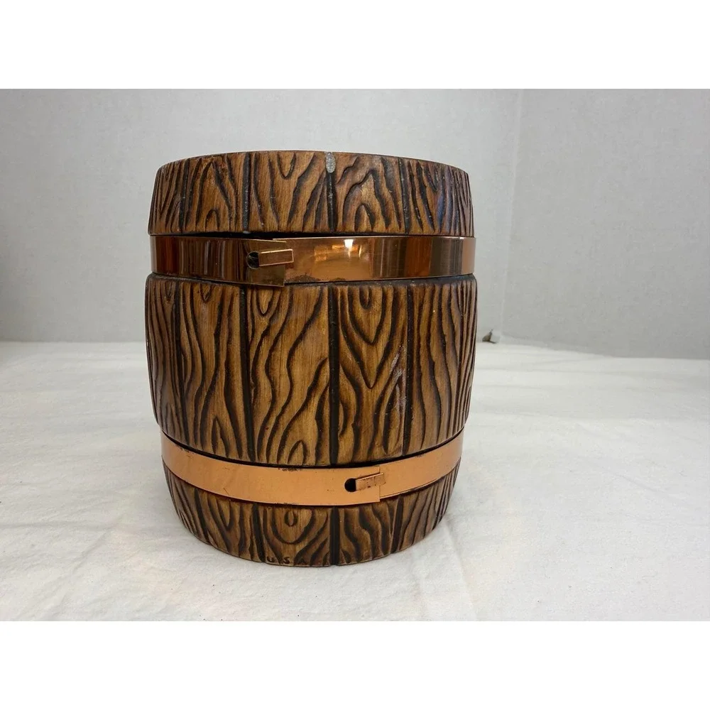 Set of 3 Vintage MCM Treasure Craft‎ Ceramic Canister Barrel Cookies Coffee Tea